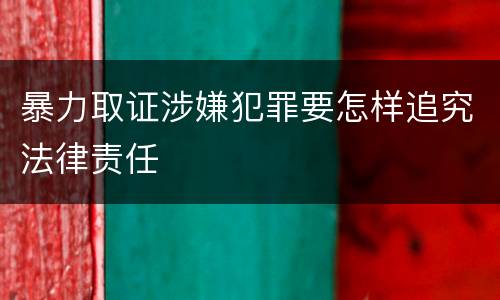 暴力取证涉嫌犯罪要怎样追究法律责任