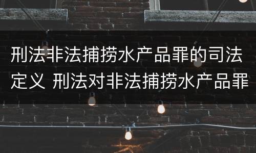 刑法非法捕捞水产品罪的司法定义 刑法对非法捕捞水产品罪的定罪标准