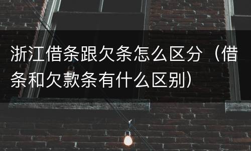 浙江借条跟欠条怎么区分（借条和欠款条有什么区别）