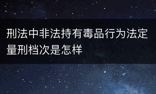 刑法中非法持有毒品行为法定量刑档次是怎样