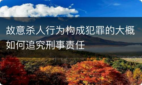 故意杀人行为构成犯罪的大概如何追究刑事责任