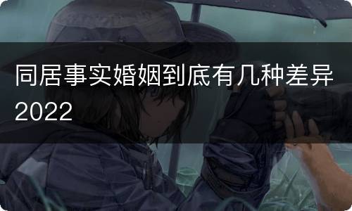 同居事实婚姻到底有几种差异2022