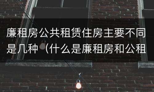 廉租房公共租赁住房主要不同是几种（什么是廉租房和公租房两个有什么特点）