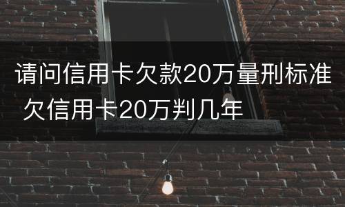 请问信用卡欠款20万量刑标准 欠信用卡20万判几年