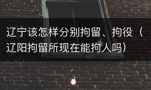 辽宁该怎样分别拘留、拘役（辽阳拘留所现在能拘人吗）