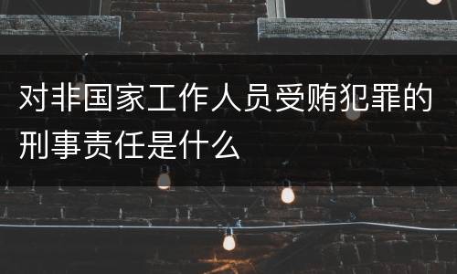 对非国家工作人员受贿犯罪的刑事责任是什么