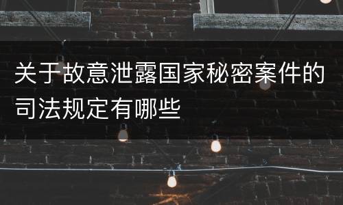 关于故意泄露国家秘密案件的司法规定有哪些