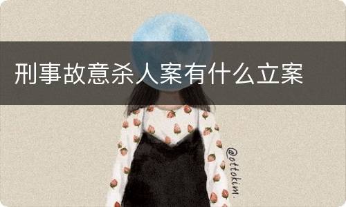 刑事故意杀人案有什么立案