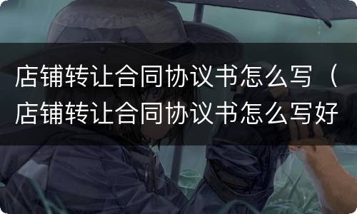店铺转让合同协议书怎么写（店铺转让合同协议书怎么写好）