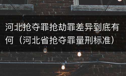 河北抢夺罪抢劫罪差异到底有何（河北省抢夺罪量刑标准）