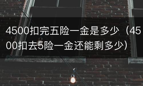 4500扣完五险一金是多少（4500扣去5险一金还能剩多少）