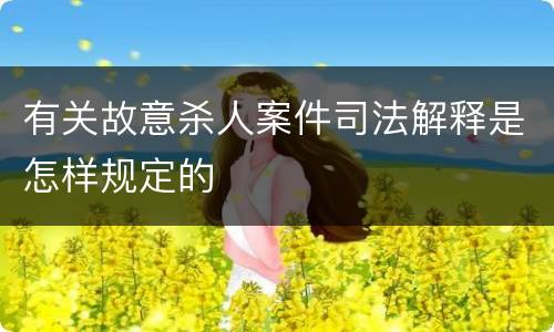 有关故意杀人案件司法解释是怎样规定的