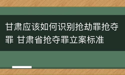 甘肃应该如何识别抢劫罪抢夺罪 甘肃省抢夺罪立案标准