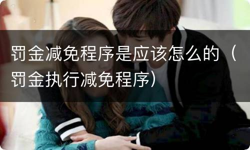 罚金减免程序是应该怎么的（罚金执行减免程序）