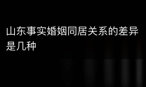 山东事实婚姻同居关系的差异是几种