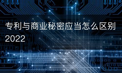 专利与商业秘密应当怎么区别2022