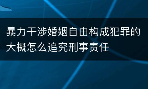 暴力干涉婚姻自由构成犯罪的大概怎么追究刑事责任