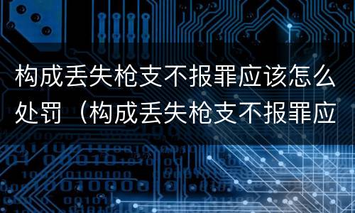 构成丢失枪支不报罪应该怎么处罚（构成丢失枪支不报罪应该怎么处罚他）