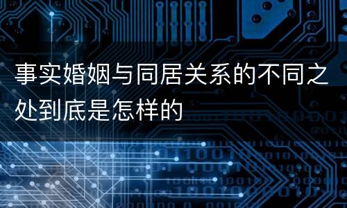 事实婚姻与同居关系的不同之处到底是怎样的