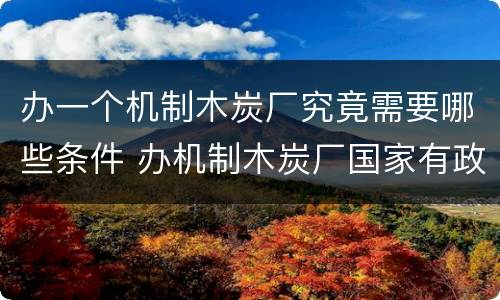 办一个机制木炭厂究竟需要哪些条件 办机制木炭厂国家有政策吗