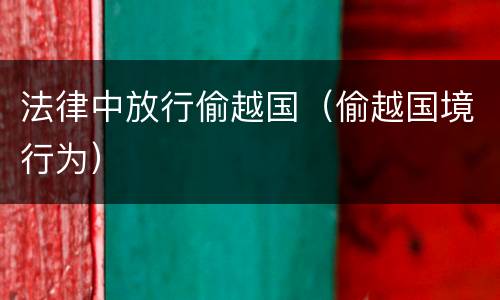 法律中放行偷越国（偷越国境行为）