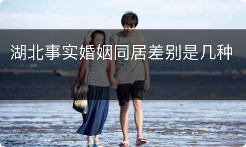 湖北事实婚姻同居差别是几种