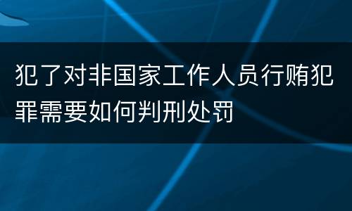 犯了对非国家工作人员行贿犯罪需要如何判刑处罚