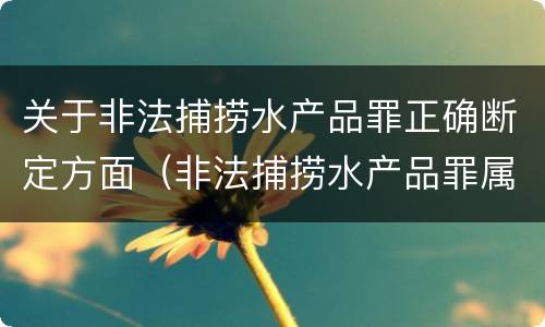 关于非法捕捞水产品罪正确断定方面（非法捕捞水产品罪属于什么违法行为）