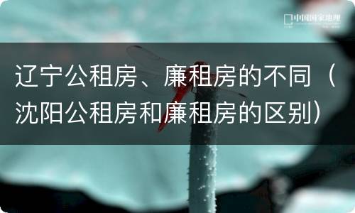 辽宁公租房、廉租房的不同（沈阳公租房和廉租房的区别）
