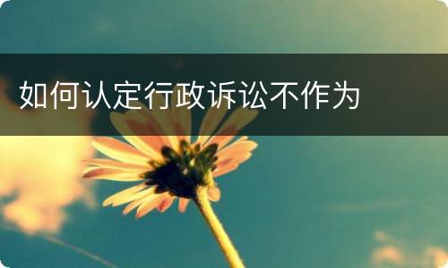 如何认定行政诉讼不作为