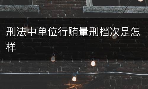 刑法中单位行贿量刑档次是怎样