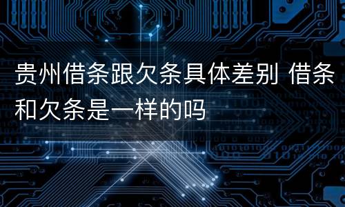 贵州借条跟欠条具体差别 借条和欠条是一样的吗