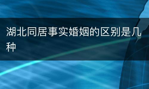 湖北同居事实婚姻的区别是几种