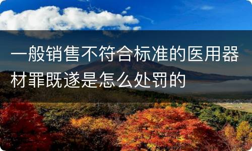 一般销售不符合标准的医用器材罪既遂是怎么处罚的