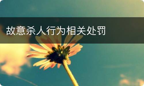 故意杀人行为相关处罚