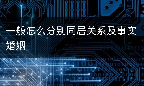 一般怎么分别同居关系及事实婚姻