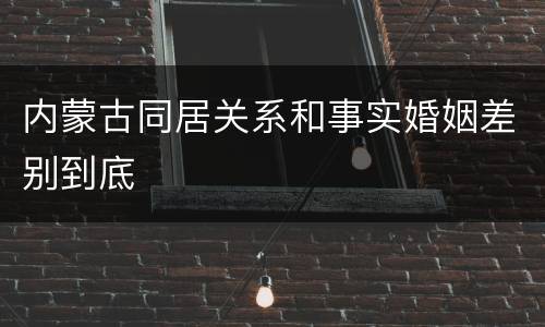 内蒙古同居关系和事实婚姻差别到底