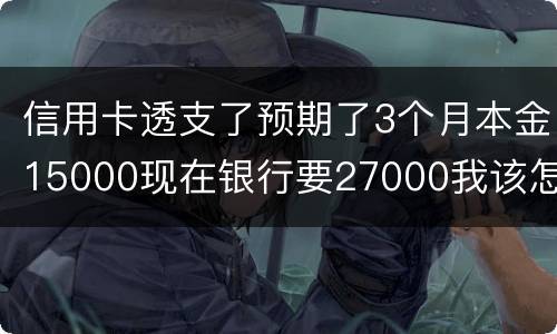 信用卡透支了预期了3个月本金15000现在银行要27000我该怎么办