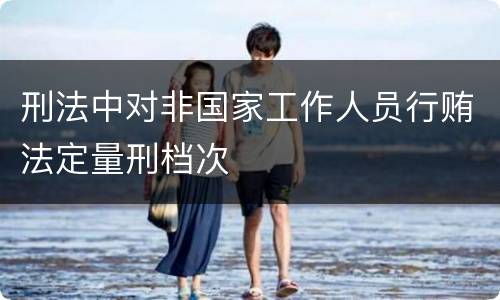 刑法中对非国家工作人员行贿法定量刑档次