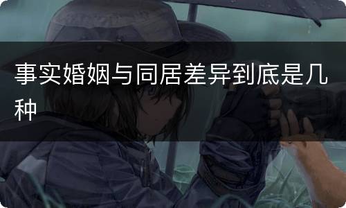 事实婚姻与同居差异到底是几种