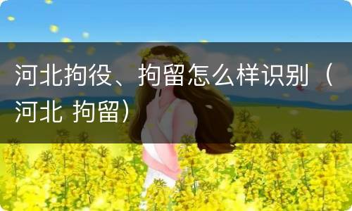 河北拘役、拘留怎么样识别（河北 拘留）