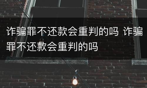 诈骗罪不还款会重判的吗 诈骗罪不还款会重判的吗