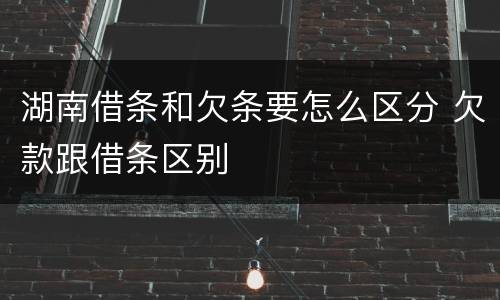 湖南借条和欠条要怎么区分 欠款跟借条区别