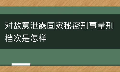 对故意泄露国家秘密刑事量刑档次是怎样