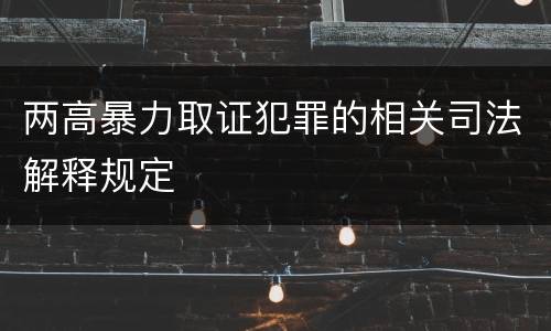 两高暴力取证犯罪的相关司法解释规定