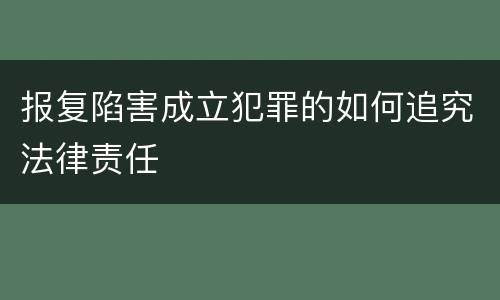 报复陷害成立犯罪的如何追究法律责任