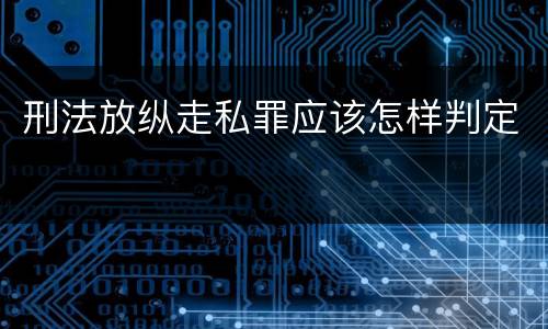 刑法放纵走私罪应该怎样判定