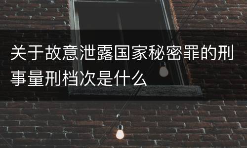 关于故意泄露国家秘密罪的刑事量刑档次是什么