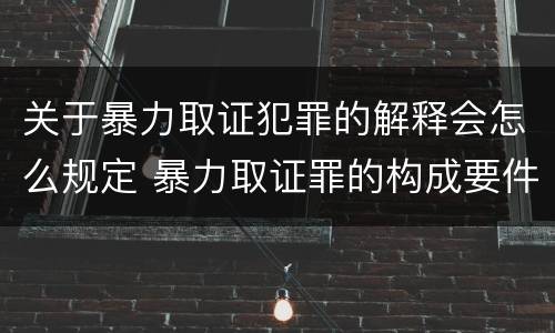 关于暴力取证犯罪的解释会怎么规定 暴力取证罪的构成要件