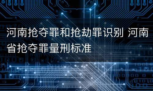 河南抢夺罪和抢劫罪识别 河南省抢夺罪量刑标准